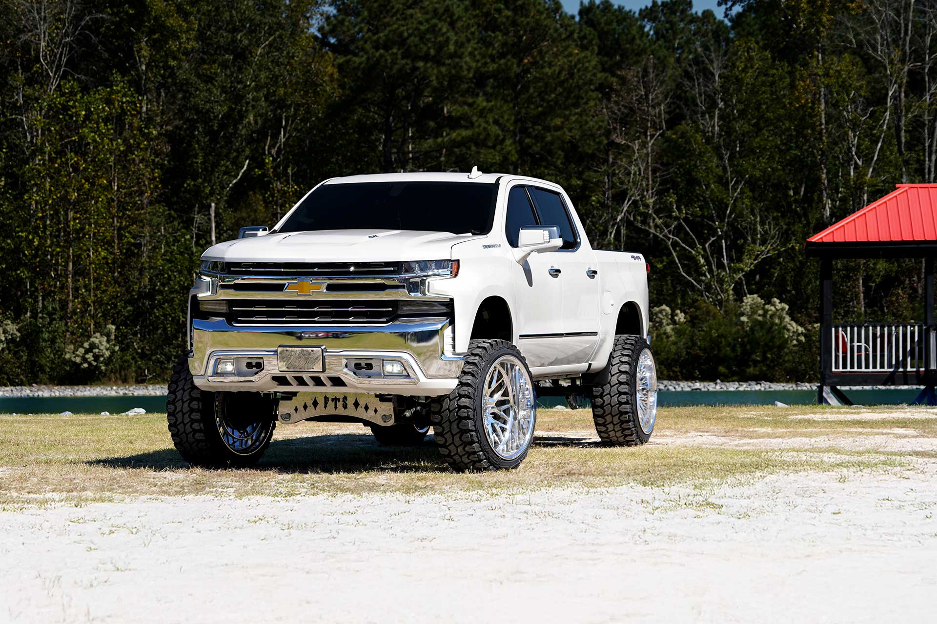 white chevy silverado 1500 with polished artem off road af01 novus wheels