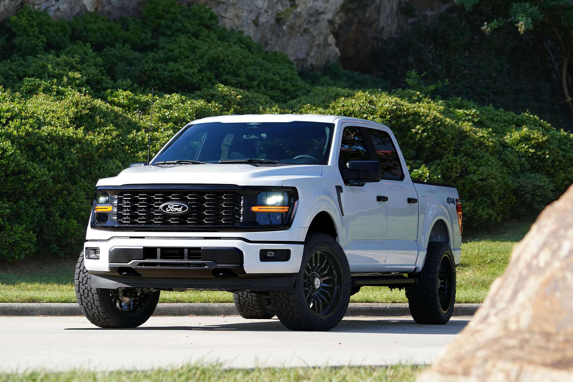 white ford f150 with gloss black artem off road a204 div wheels